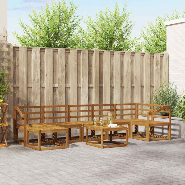 vidaXL Set de canapele de exterior 8 pcs natural Lemn Solid de Acacia