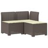 vidaXL Sofa de grădină cu 3 locuri, cu perne, aspect de rattan PP