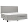 vidaXL Pat box spring cu saltea, gri deschis, 200x200 cm, textil