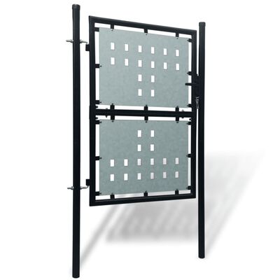 vidaXL Poartă de gard cu o ușă, negru, 100x175 cm