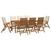vidaXL Set de dining pentru grădină, 9 piese natural