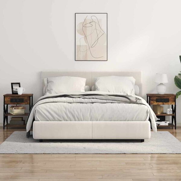 vidaXL Dulap de noapte Stejar fumuriu 41 x 31 x 51 cm Lemn compozit