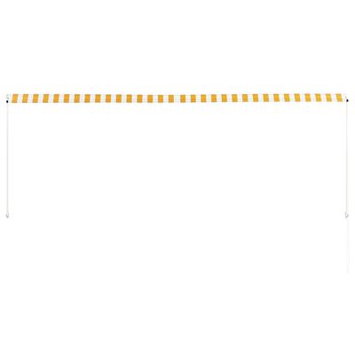 vidaXL Copertină retractabilă, galben și alb, 350 x 150 cm