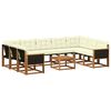 vidaXL Set de canapele de exterior 10 buc. Natural și Crem