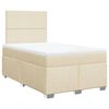 vidaXL Pat continental cu saltea, crem, 120x190 cm, textil