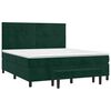 vidaXL Pat box spring cu saltea, verde &icirc;nchis, 160x200 cm, catifea