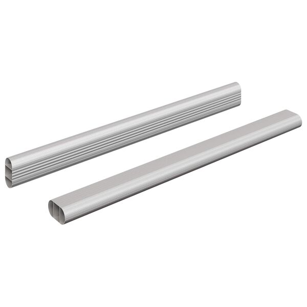 vidaXL Șină pentru dressing 2 pcs Argintiu 764 x 15 x 29 mm