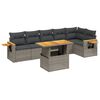 vidaXL Set canapele de grădină, 7 piese, cu perne, gri, poliratan