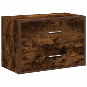 vidaXL Dulap cu 2 sertare stejar afumat 60x31x40 cm Lemn prelucrat