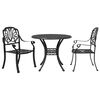vidaXL Set mobilier bistro, 3 piese, negru, aluminiu turnat