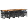 vidaXL Set mobilier de exterior cu perne, 11 piese, negru, poliratan