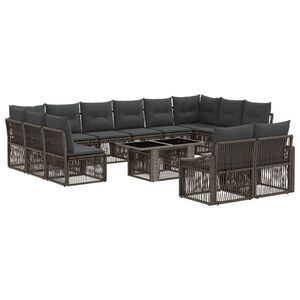 vidaXL Set de canapele pentru grădină 13 buc. Gri și gri &icirc;nchis