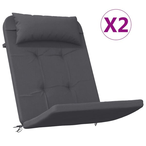 vidaXL Perne scaun Adirondack, 2 buc, antracit, țesătură Oxford