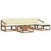 vidaXL Set de canapele de exterior 6 buc. Natural și Crem