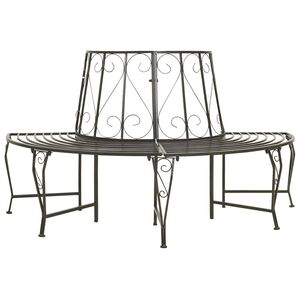 vidaXL Bancă de copac semicirculară pentru grădină, 160 cm, oțel