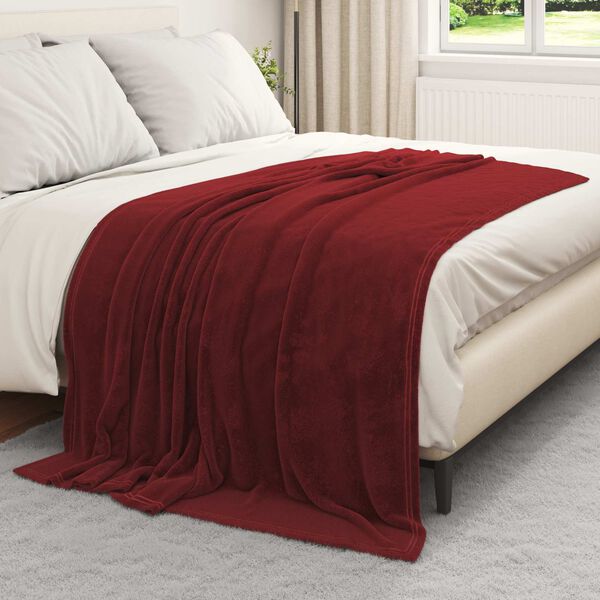 vidaXL Pături de aruncat 6 pcs Roșu Bordeaux 150 x 200 cm Molton