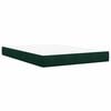 vidaXL Pat box spring cu saltea, verde &icirc;nchis, 160x200 cm, catifea