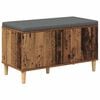 vidaXL Bancă pentru hol cu pernă cu ușă Lemn vechi 80 x 38 x 46 cm