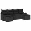 vidaXL Set de canapele pentru grădină 6 buc. Negru poliratan
