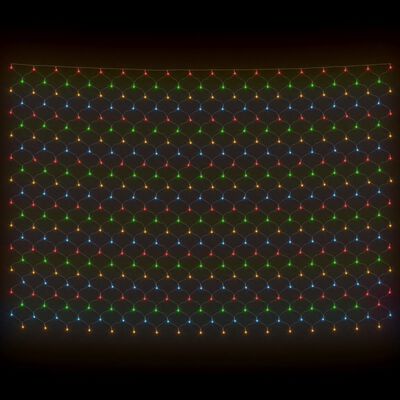 vidaXL Plasă lumini de Crăciun 204 LED-uri colorată 3x2 m, int./ext.
