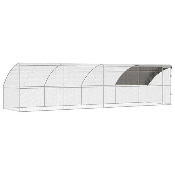 vidaXL Cușcă pentru pui 4 pcs Argintiu 800 x 200 x 200 cm Oțel și PE