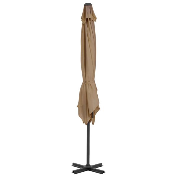 vidaXL Umbrelă &icirc;n consolă de grădină, st&acirc;lp aluminiu, taupe 250x250 cm