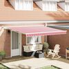 vidaXL Cortina Retractabilă Roșu și Alb 400 &times; 300 cm Stofă și Metal