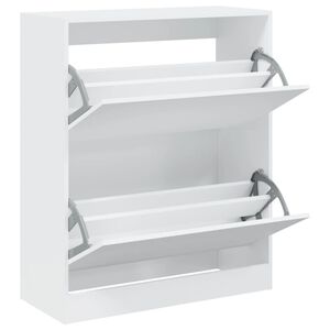 vidaXL Pantofar, alb, 80x34x96,5 cm, lemn compozit