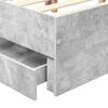 vidaXL Cadru de pat cu headboard Gri Beton 150 x 200 cm Lemn prelucrat