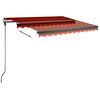 vidaXL Copertină autonomă retractabilă manual, oranj&maro, 350x250 cm