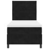 vidaXL Pat cu arc LED cu saltea cu headboard Negru 90 x 200 cm Catifea