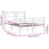 vidaXL Cadru de pat cu tăblie, dublu, alb, lemn masiv
