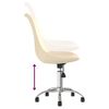 vidaXL Scaune de bucătărie pivotante, 2 buc., crem, material textil