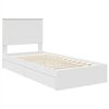 vidaXL Pat cu storage cu headboard Alb 90 x 200 cm Lemn compozit