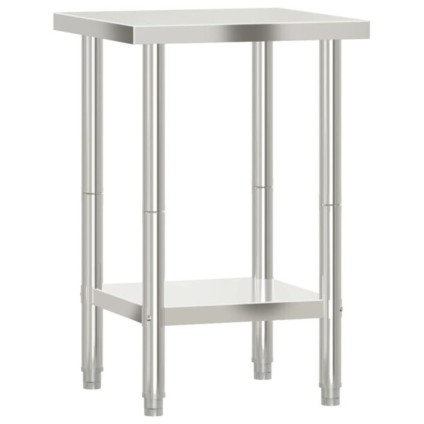 vidaXL Masă de lucru pentru bucătărie, 55x55x85 cm, oțel inoxidabil