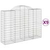 vidaXL Coșuri gabion arcuite 9 buc, 200x50x140/160 cm, fier galvanizat