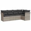 vidaXL Set canapele de grădină cu perne, 5 piese gri deschis poliratan
