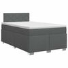 vidaXL Pat boxspring cu saltea Gri &icirc;nchis 120 x 190 cm Țesătură
