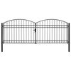 vidaXL Poartă de gard ASSEN Ușă dublă cu blat arcuit din oțel 400x150 cm