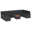vidaXL Set de canapele pentru grădină 11 buc. Negru poliratan
