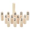 Kubb Set jocuri cu numere 13 piese geantă de transport lemn masiv pin