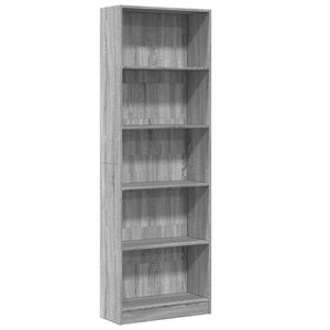 vidaXL Bibliotecă, gri sonoma, 60x24x176 cm, lemn prelucrat