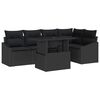vidaXL Set de canapele pentru grădină cu pernă 6 pcs Negru poliratan