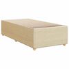 vidaXL Pat box spring cu saltea, crem, 90x200 cm, textil
