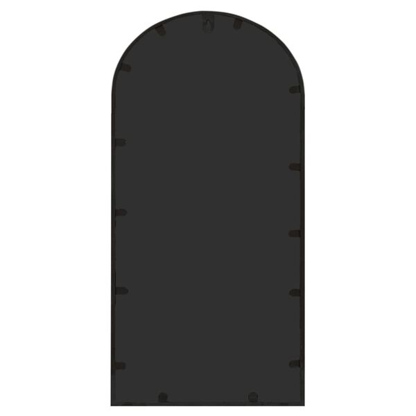 vidaXL Oglindă de grădină, negru, 70x30 cm, fier, uz exterior