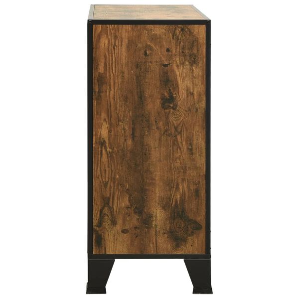 vidaXL Dulap de depozitare în stil rustic,maro,72x36x82cm,metal și MDF