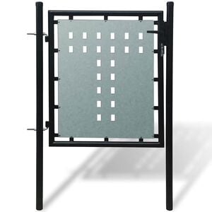 vidaXL Poartă de gard cu o singură ușă neagră 100x75 cm