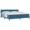 vidaXL Pat cu arcuri cu headboard Albastru &icirc;nchis 200 x 200 cm Catifea