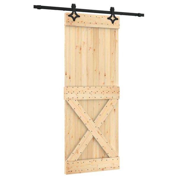 vidaXL Ușă glisantă cu set de feronerie 80x210 cm, lemn masiv de pin