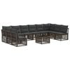 vidaXL Set de canapele pentru grădină 11 pcs Gri poliratan